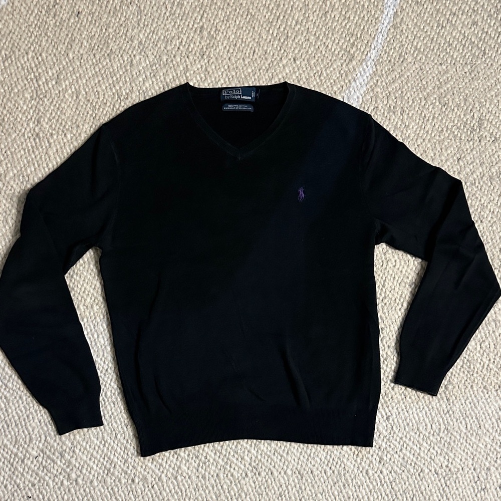 Polo by Ralph Lauren Men's V-Neck Black Sweater
